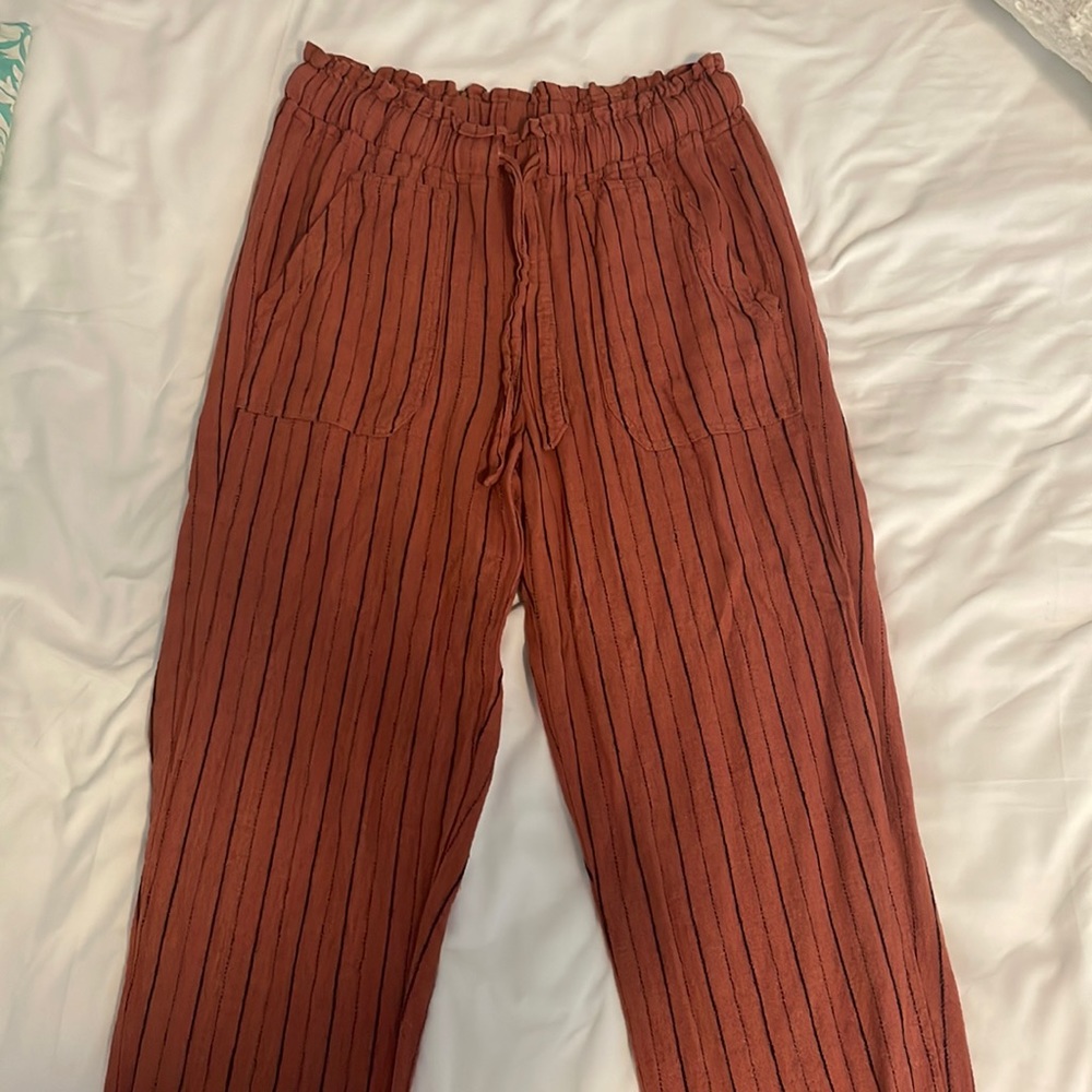 Striped linen pants